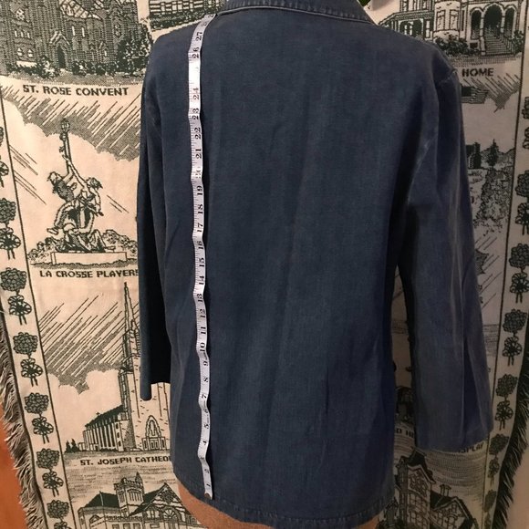 Med Cherokee Denim Oversized Blazer ♥ Deep Pockets - Picture 12 of 16